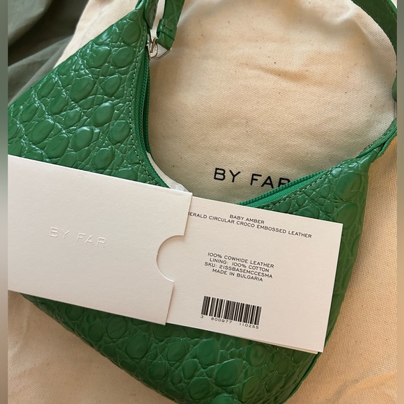 NWT BY FAR Baby Amber Emerald Circular Croco Leather Mini Bag - Picture 9 of 11